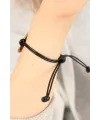 ietaks™ OKAY (İyi) Siyah Deri İpli Unisex Mood Bileklik