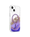 Onegif Apple İphone 14 Lotus Simli Magsafe Kapak - Mor