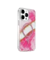 Onegif Apple iPhone 14 Pro Max Lotus Simli Magsafe Kapak - Pembe