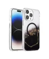 Onegif Apple İphone 14 Pro Max Lotus Simli Magsafe Kapak - Siyah