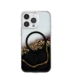 Onegif Apple İphone 14 Pro Max Lotus Simli Magsafe Kapak - Siyah