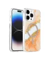 Onegif Apple İphone 14 Pro Max Lotus Simli Magsafe Kapak - Turuncu