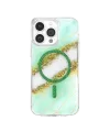 Onegif Apple İphone 14 Pro Max Lotus Simli Magsafe Kapak - Yeşil