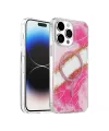 Onegif Apple İphone 15 Pro Max Lotus Simli Magsafe Kapak - Pembe