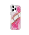 Onegif Apple İphone 15 Pro Max Lotus Simli Magsafe Kapak - Pembe