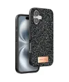 Onegif Apple İphone 16 Bright Simli Kapak - Siyah
