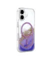 Onegif Apple İphone 16 Lotus Simli Magsafe Kapak - Mor
