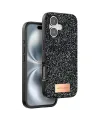 Onegif Apple İphone 16 Plus Bright Simli Kapak - Siyah