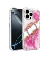 Onegif Apple İphone 16 Pro Max Lotus Simli Magsafe Kapak - Pembe