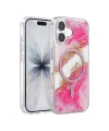 Onegif Apple iPhone 17 Lotus Simli Magsafe Kapak - Pembe