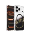 Onegif Apple İphone 17 Pro Max Lotus Simli Magsafe Kapak - Siyah