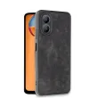 Oppo A38 Kılıf Aras Deri Kapak - Siyah
