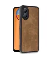 Oppo A38 Kılıf Aras Deri Kapak - Taba