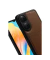 Oppo A38 Sara Kartvizitli Deri Kılıf - Taba