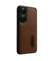 Oppo A38 Sara Kartvizitli Deri Kılıf - Taba