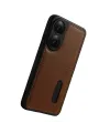 Oppo A38 Sara Kartvizitli Deri Kılıf - Taba
