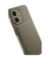 Oppo A5 Pro 4g Kılıf Auto Focus Karbon Kapak - Kahverengi