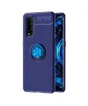 Oppo Find X2 Kılıf Range Yüzüklü Silikon - Mavi