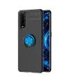 Oppo Find X2 Kılıf Range Yüzüklü Silikon - Siyah-mavi