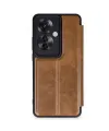 Oppo Reno 11f Kılıf Flip Cover - Taba