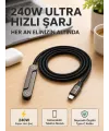 Örgülü 240w Type-c Katlanabilir Telefon Standlı Şarj Kablosu