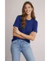 Osy Modal Yumuşak Dokulu Kumaş Bisiklet Yaka T-shirt - Lacivert