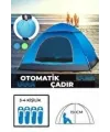Otomatik Havada Açılan Su Geçirmez Çadır 4 Kişilik