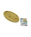 Oval 2 Bölmeli=1+1 Ahşap Bambu Servis Sunum Tepsi - Tahtası Mini Tepsi 25 X 14 X 1.4cm