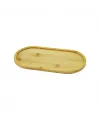 Oval Ahşap Bambu Yağdanlık Altlık 12x23cm