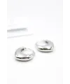 Oval Halka Küpe - Gümüş
