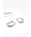 Oval Halka Küpe - Gümüş