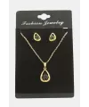 Oval Kartanesi Zirkon Taşlı Set Kolye