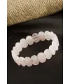 Oval Kesim Orjinal Pembe Kuvars Doğaltaşlı Bileklik