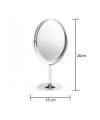 Oval Masaüstü Ayaklı 360° Dönebilen, İşyeri, Seyahat İçin Mini Krom Ayna 15X25CM