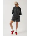 Oversize Lazer Kesim Bisiklet Yaka T-Shirt