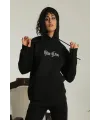 Oversize Üç İplik Kapüşonlu Sweatshirt – Siyah “Other Lives” Ön Ve Arka Baskılı, Şardonlu Kışlık, Rahat Günlük Model Siiyah