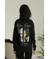 Oversize Üç İplik Kapüşonlu Sweatshirt – Siyah “Other Lives” Ön Ve Arka Baskılı, Şardonlu Kışlık, Rahat Günlük Model Siiyah