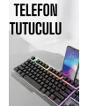 Oyuncu Klavyesi Q Klavye RGB Işıklı Mouse Hediyeli