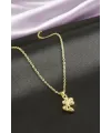 Papatya Zirkon Taşlı Çelik Kolye