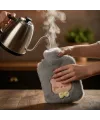 Papyonlu Kedi Figürlü Mavi Peluş Sıcak Su Torbası 1 Litre