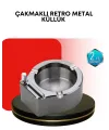 Paslanmaz Çakmaklı Küllük Modern Masa Üstü Aksesuar