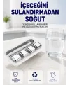 Paslanmaz Çelikten Üretilmiş Metal Buz Küpü Seti Ve Buz Klipsi