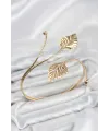 Pazu Bileklik Gold Renk Pirinç Yaprak Model