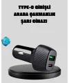 Pd Destekli 38w Araç Şarj Başlığı Type-c + Usb Çift Çıkış Hızlı Şarj