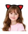 Peluş Kedi Kulak Taç Kırmızı Siyah – Çocuk Parti  Kostüm Tacı