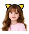 Peluş Kedi Kulak Taç Sarı Siyah – Çocuk Parti & Kostüm Tacı