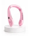 Pembe Boyun Fanı Sessiz Çalışan Usb Şarjlı Taşınabilir Kişisel Serinletici