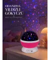 Pembe Döner Yıldız Projektörü Usb Ve Pilli Kullanımlı Gece Lambası