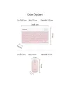 Pembe Kablosuz Klavye Ve Mouse Seti