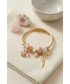 Pembe Kelebek Model Charmlı Bileklik